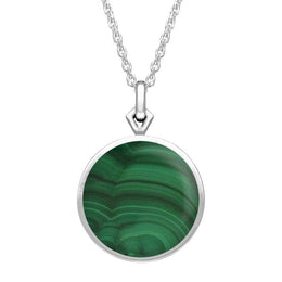 Sterling Silver Malachite Flore Filigree Necklace P2339C_2