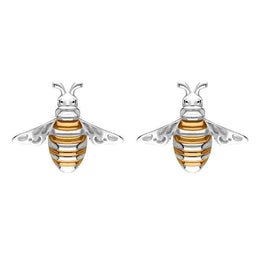 Sterling Silver Rose Gold Plated Small Bee Two Piece Set, S214._4