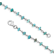 Sterling Silver Turquoise 4mm Bead Chain Link Necklace, N952_16_2