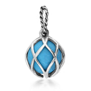 Sterling Silver Turquoise Emma Stothard Silver Darling 10mm Float Charm, G971.