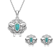 Sterling Silver Turquoise John Sheep Two Piece Set, S205