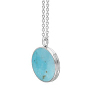 Sterling Silver Turquoise Large Round Locket, P3551C_2