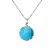 Sterling Silver Turquoise Zodiac Pisces Round Necklace, P3605_2
