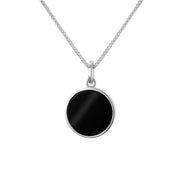 Sterling Silver Whitby Jet Aquarius Round Necklace P3598