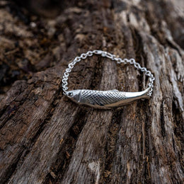 Sterling Silver Whitby Jet Emma Stothard Silver Darling Chain Link Bracelet, B1202.Sterling Silver Whitby Jet Emma Stothard Silver Darling Chain Link Bracelet, B1202.