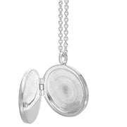 Sterling Silver Whitby Jet Large Round Locket, P3551C_3