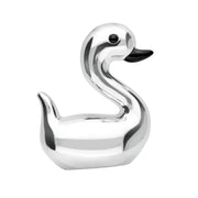 Sterling Silver Whitby Jet Luckiest Duck Large Ornament, G962.