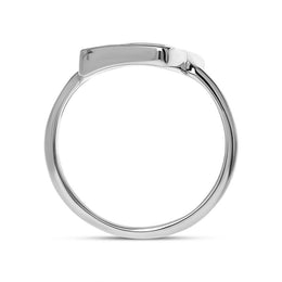 Sterling Silver Whitby Jet Organic Triangle Ring. R389_3