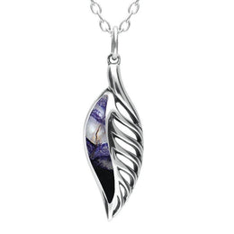 Sterling Silver Blue John Leaf Drop Two Piece Set