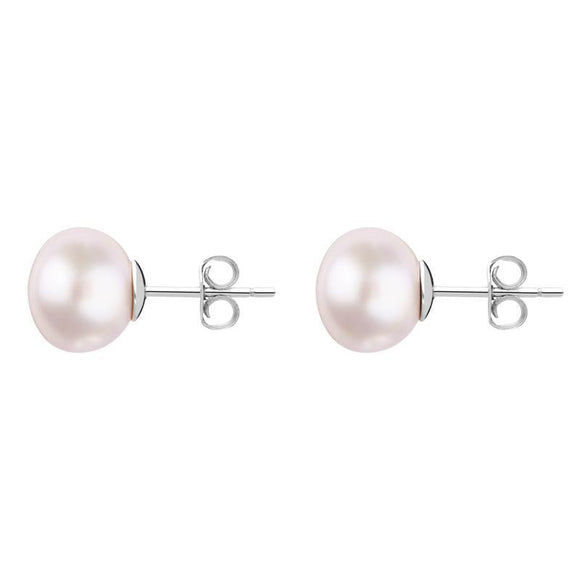 Sterling Silver 8mm Pink Freshwater Pearl Stud Earrings E629