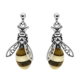 Sterling Silver Amber Bee Stud Earrings E2424
