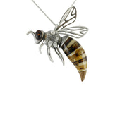 Sterling Silver Amber Medium Honey Bee Necklace P2319