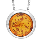 Sterling Silver Amber Round Necklace, P2841.