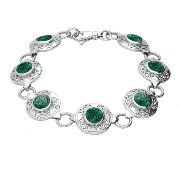 Sterling Silver Aventurine Round Celtic Link Bracelet B200