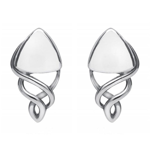 Sterling Silver Bauxite Curve Triangle Celtic Stud Earrings E986