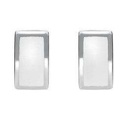 Sterling Silver Bauxite Curved Oblong Stud Earrings E819