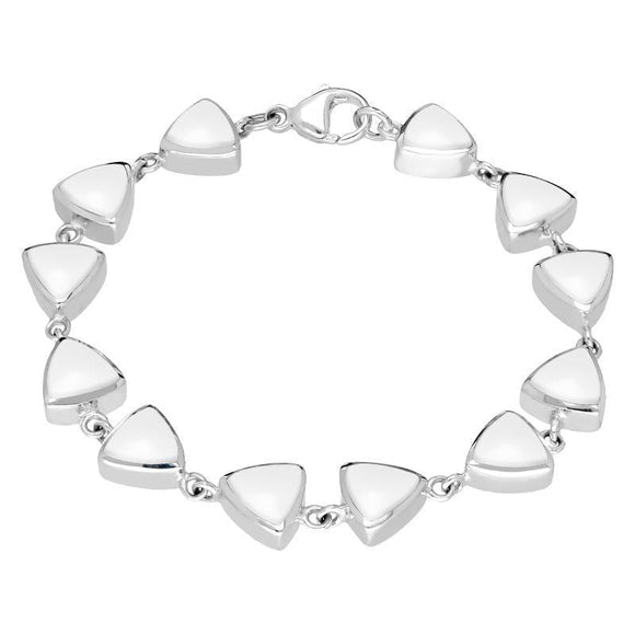 Sterling Silver Bauxite Curved Triangle Bracelet, B244