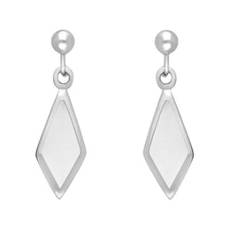 Sterling Silver Bauxite Diamond Shape Drop Earrings E229