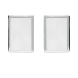 Sterling Silver Bauxite Flat Oblong Stud Earrings E014