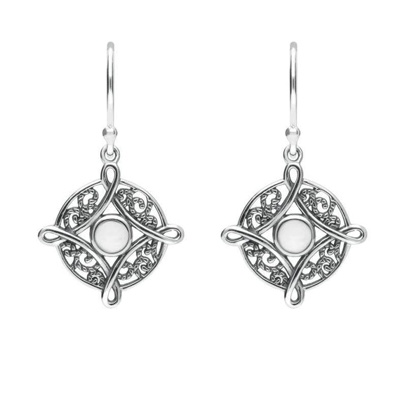 Sterling Silver Bauxite Four Point Cross Drop Earrings, E1922.