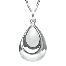 Sterling Silver Bauxite Half Stone Tear Drop Necklace