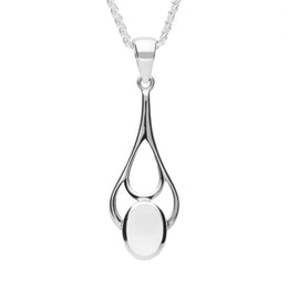 Sterling Silver Bauxite Oval Spoon Necklace P161