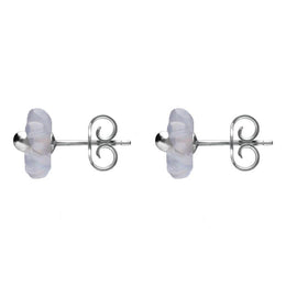 Sterling Silver Blue Chalcedony Tuberose Gypsophila Stud Earrings, E2157. side
