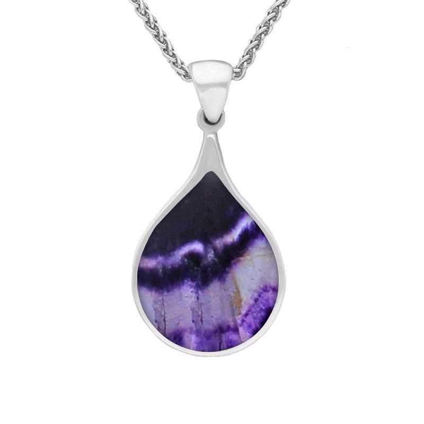 Sterling Silver Blue John Balloon Shaped Necklace. P223C.