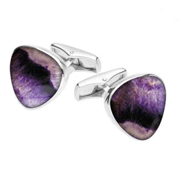 Sterling Silver Blue John Curved Triangle Cufflinks CL419