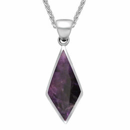 Sterling Silver Blue John Diamond Shaped Necklace P390