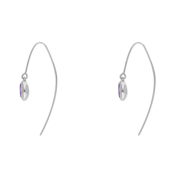 Sterling Silver Blue John Heart Disc Drop Earrings, E1372.