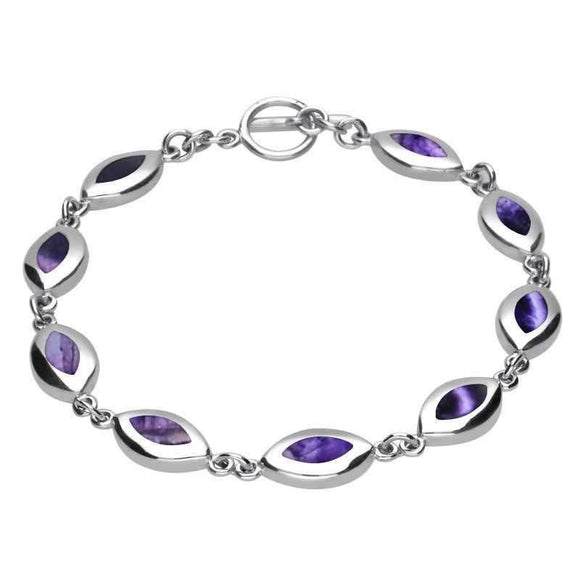 Sterling Silver Blue John Marquise Four Piece Set. S007 