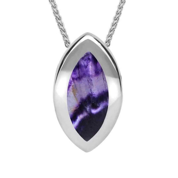 Sterling Silver Blue John Marquise Four Piece Set. S007 