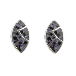 Sterling Silver Blue John Mosaic Stud Earrings, E807.