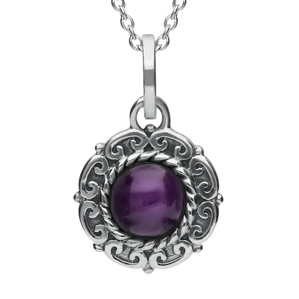 Sterling Silver Blue John Rope Edge Beaded Necklace P2090