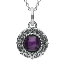 Sterling Silver Blue John Rope Edge Beaded Necklace P2090