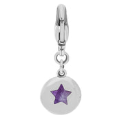 Sterling Silver Blue John Round Shaped Star Clip Charm