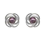 Sterling Silver Blue John Round Swirl Stud Earrings E1625