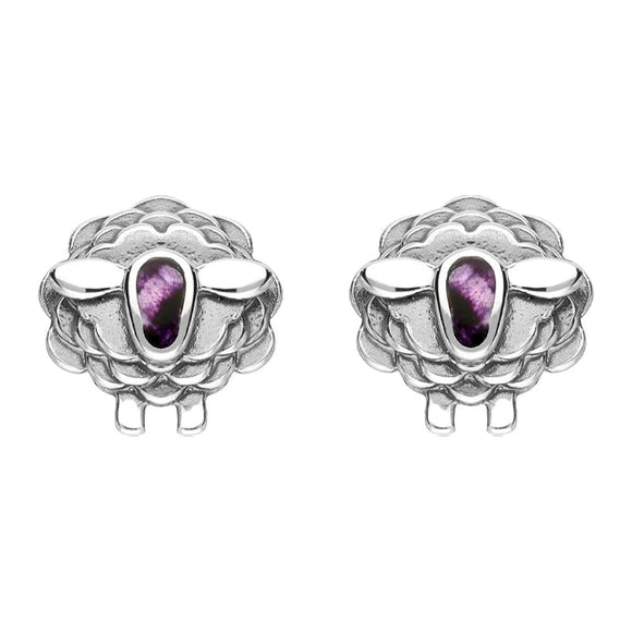 Sterling Silver Blue John Sheep Stud Earrings E2530