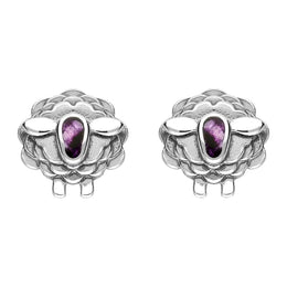 Sterling Silver Blue John Sheep Stud Earrings E2530
