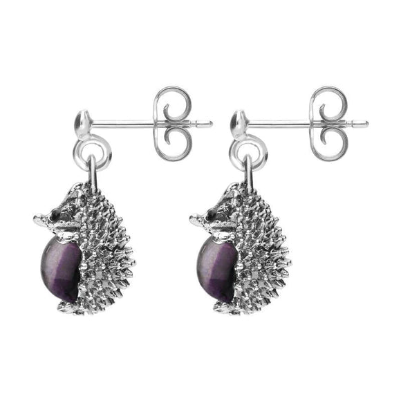 Sterling Silver Blue John Tiny Hedgehog Drop Earrings, E2428