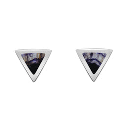 Sterling Silver Blue John Dinky Triangle Stud Earrings, E035.