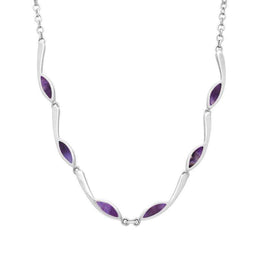 Sterling Silver Blue John Marquise Link Toscana Necklace N614