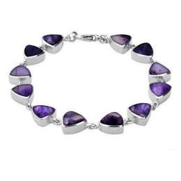 Sterling Silver Blue John Triangular Four Piece Set. S004