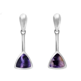 Sterling Silver Blue John Triangular Four Piece Set. S004