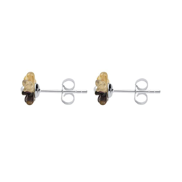 Sterling Silver Blue John Tuberose Carnation Stud Earrings, E2162.