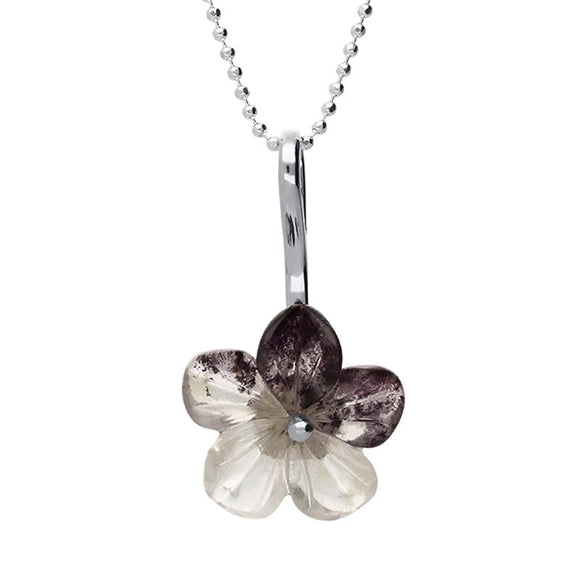 Sterling Silver Blue John Tuberose Pansy Necklace P3318C