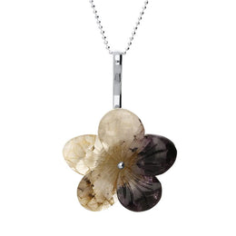 Sterling Silver Blue John Tuberose Pansy Necklace P3320C