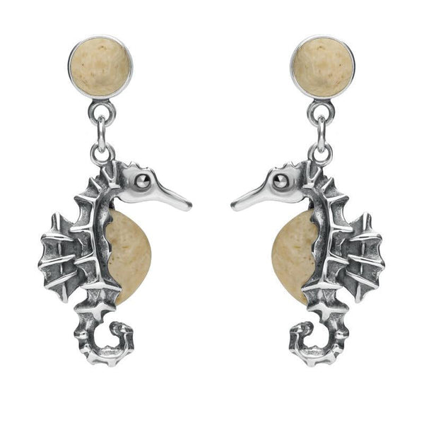 Sterling Silver Coquina Seahorse Drop Earrings E1780