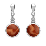 Sterling Silver Jasper Bottle Top Drop Earrings E054